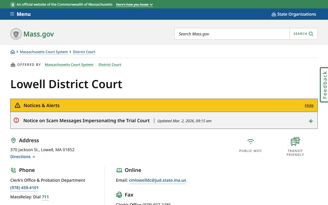 Lowell District Court criminal records Middlesex County Massachusetts