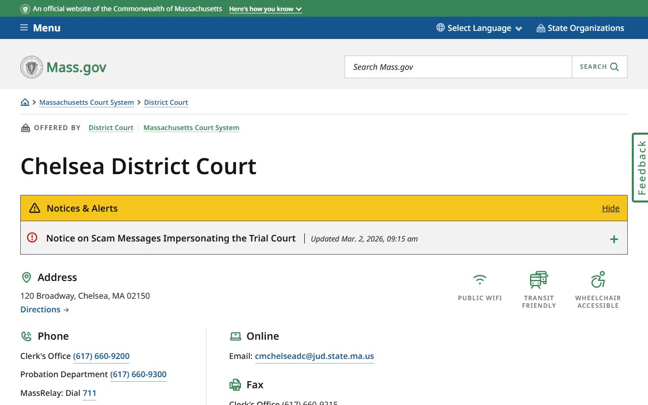 Chelsea District Court serves Revere criminal records Suffolk County Massachusetts