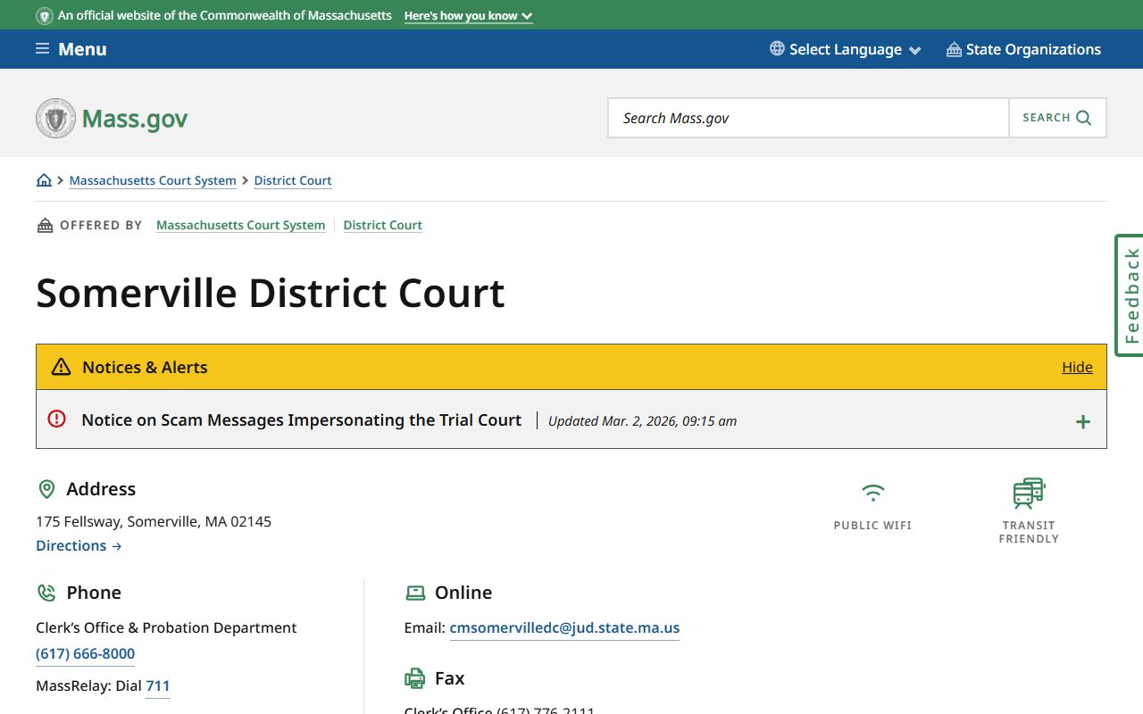 Somerville District Court criminal records Middlesex County Massachusetts