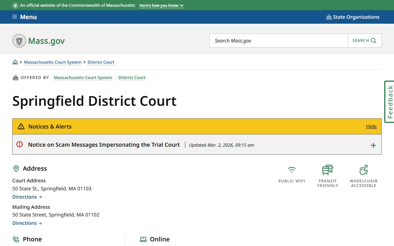 Springfield District Court criminal records Hampden County Massachusetts
