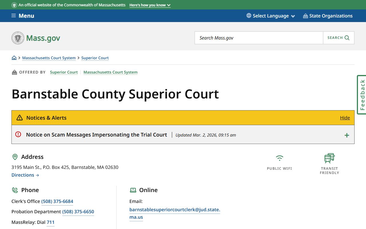 Barnstable County Superior Court criminal records Cape Cod Massachusetts