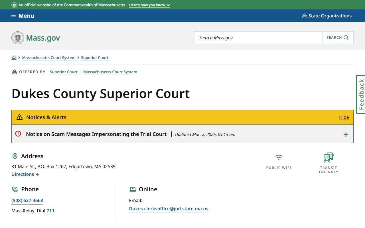Dukes County Superior Court criminal records Martha's Vineyard Massachusetts