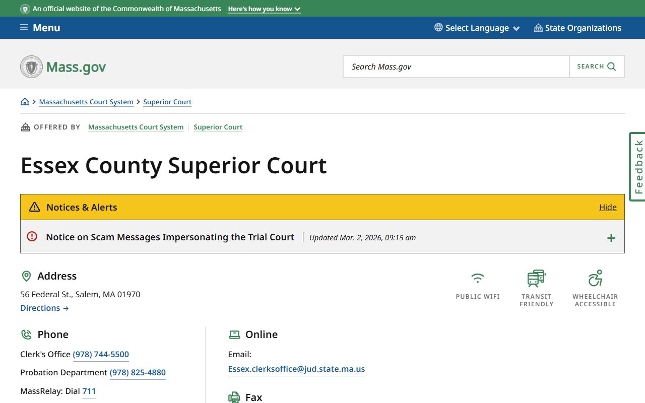 Essex County Superior Court criminal records Massachusetts