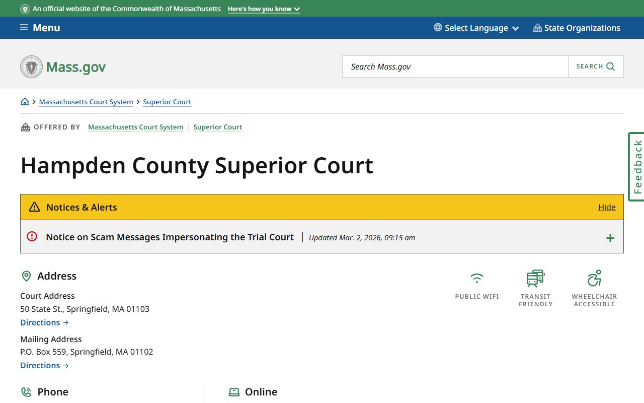 Hampden County Superior Court criminal records Massachusetts