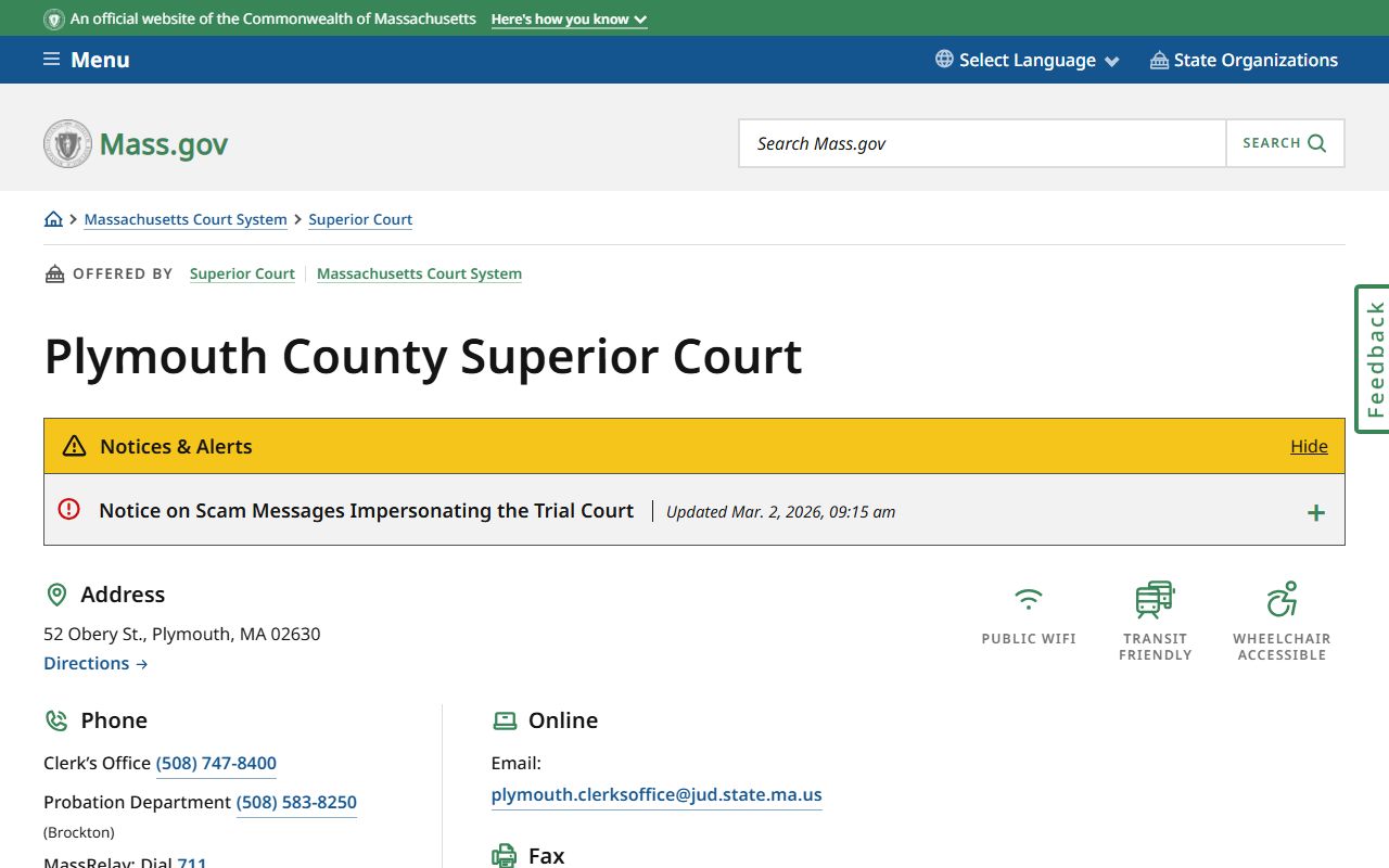 Plymouth County Superior Court criminal records Massachusetts